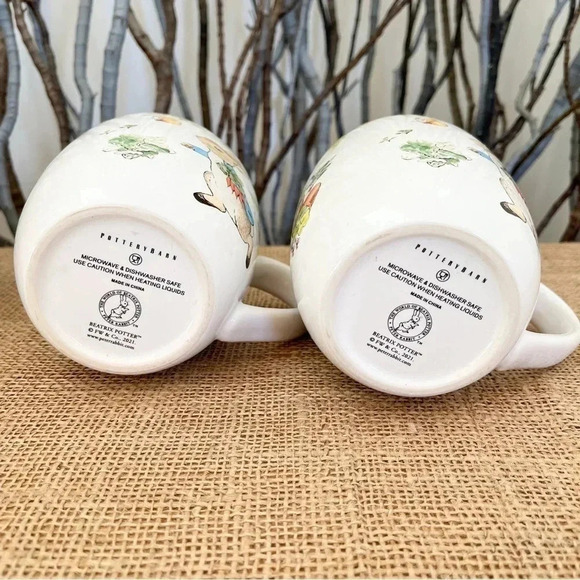 Pottery Barn Two Peter Rabbit Beatrix Potter Mugs (2) - Picture 7 of 10